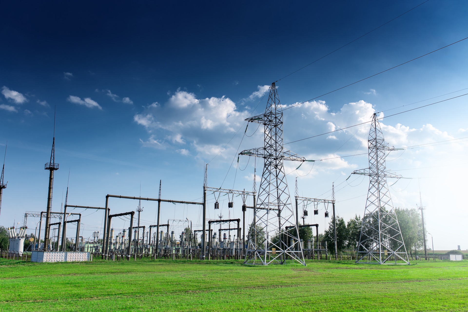 Power station on blue sky at daytime